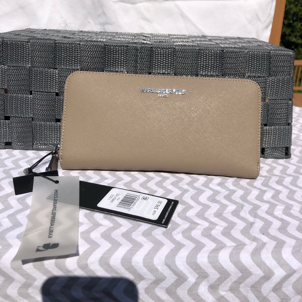 Karl Lagerfeld tan wallet NWT